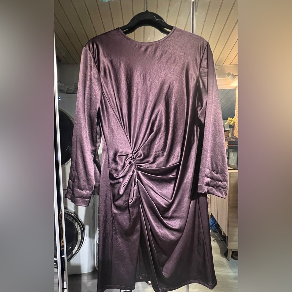 Helmut Lang Dark Purple Brown Mini Dress (8)